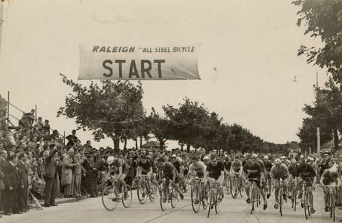Archival Photo of Cyclists