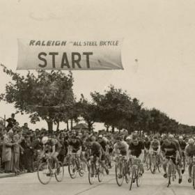 Archival Photo of Cyclists