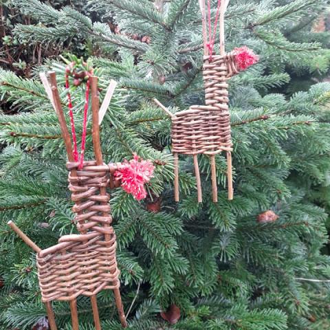 Christmas Decorations with Wicklow Willow in Cabinteely library 