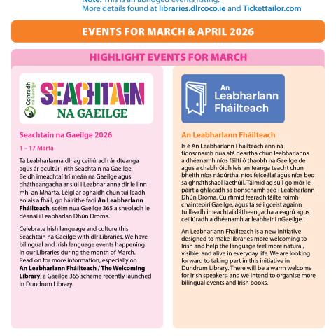 DLR Libraries News and Events Guide March/April 2026