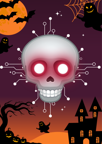 Spooky Skull Light - Up Eyes workshop in Ballyogan Library 