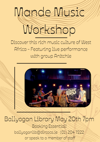 Mande Music Workshop in Ballyogan Library 
