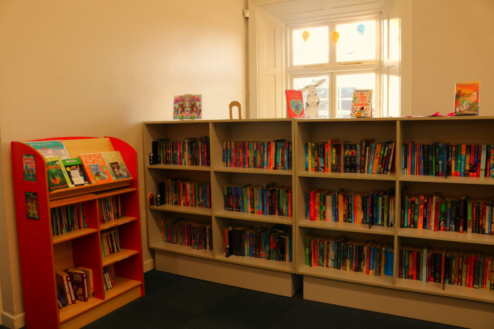 Dundrum's children's library shelves.